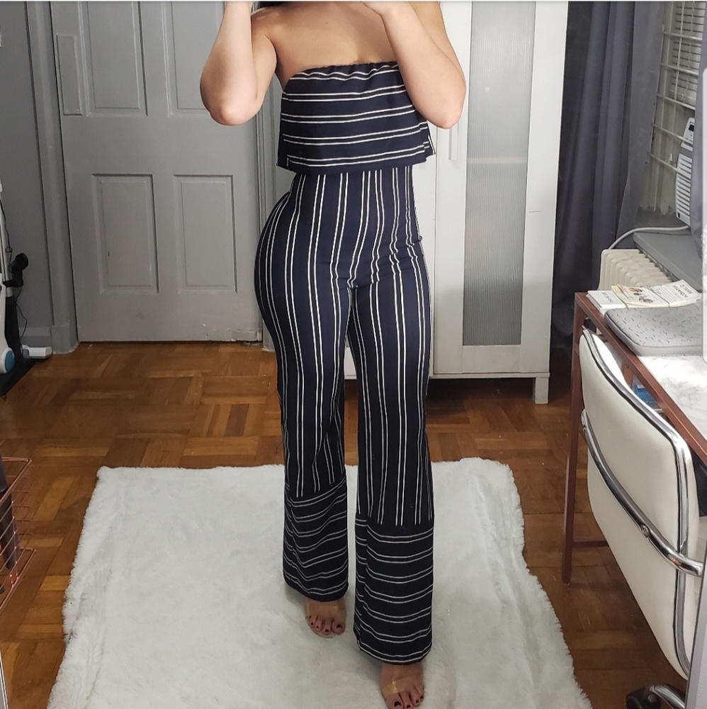 "Nautical" Navy Blue & White Jumpsuit NWOT - Picture 4 of 5